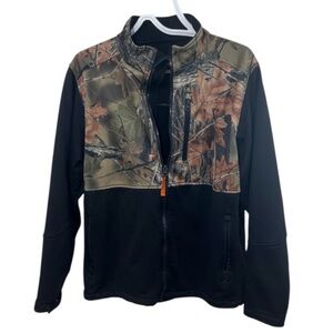 Trail Crest Men’s Medium Fleece Lined Full Zip Camo/Black Outdoors Zip Jacket